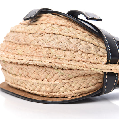 Loewe Calfskin Raffia Mini Gate Crossbody Bag Natural Black 12 of 13