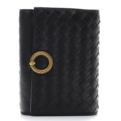 Bottega Veneta Nappa Intrecciato Tri-Fold Wallet Black 1 of 7