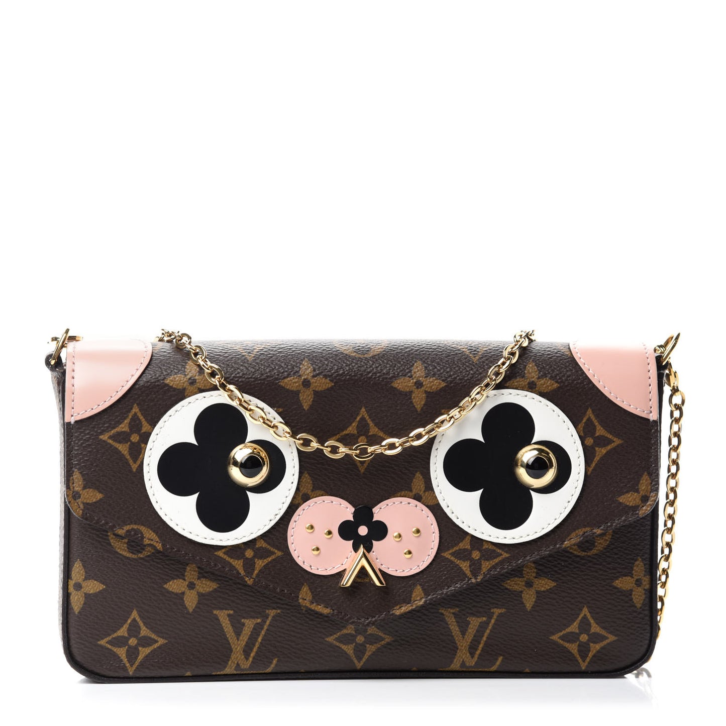 Monogram Valentine Dog Pochette Felicie Chain Wallet