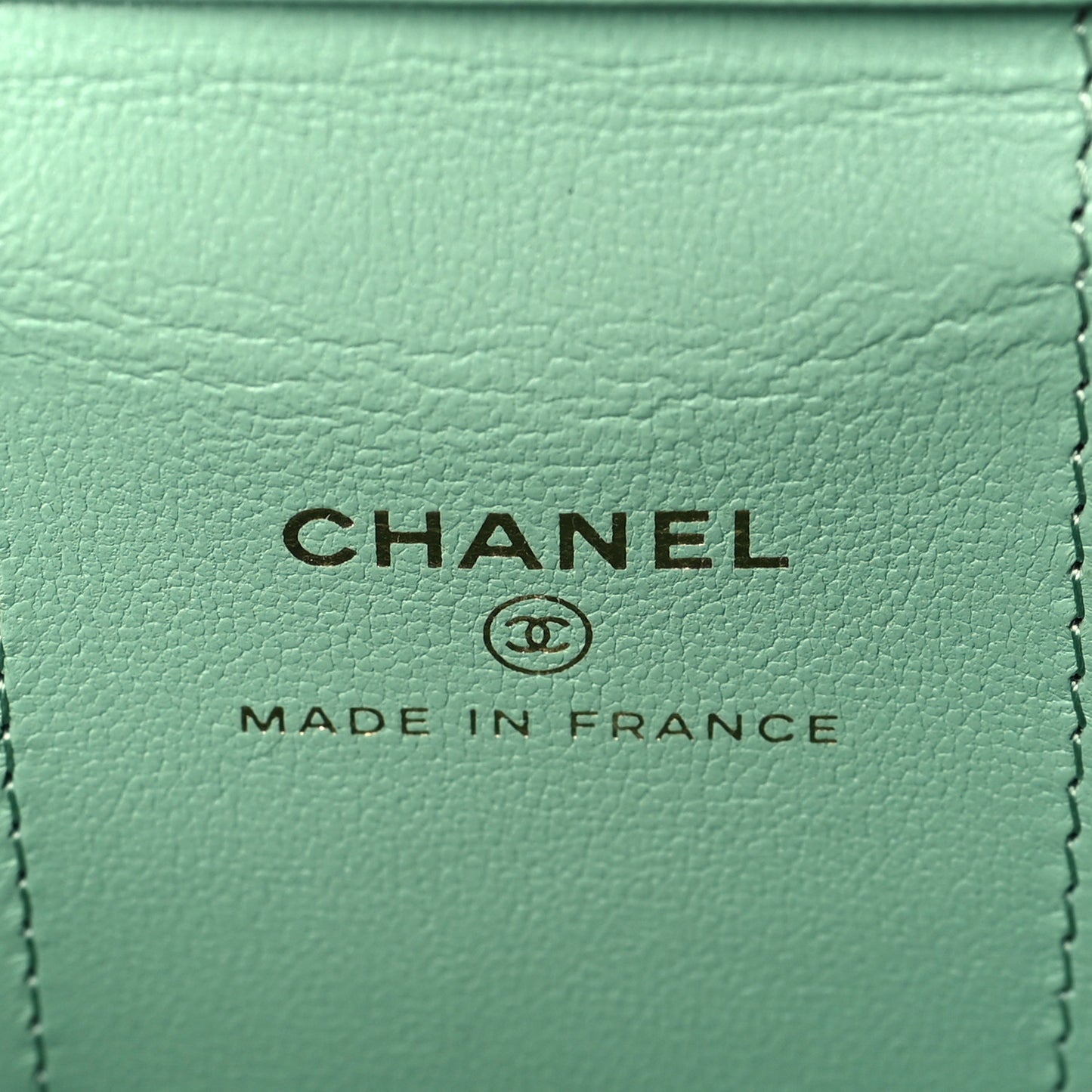 Lambskin Quilted Top Handle Mini Vanity Case With Chain Green