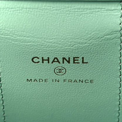 Chanel Lambskin Quilted Top Handle Mini Vanity Case With Chain Green 6 of 11