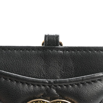 Chanel Lambskin Quilted Glitter Card Holder On Chain Black 8 of 11