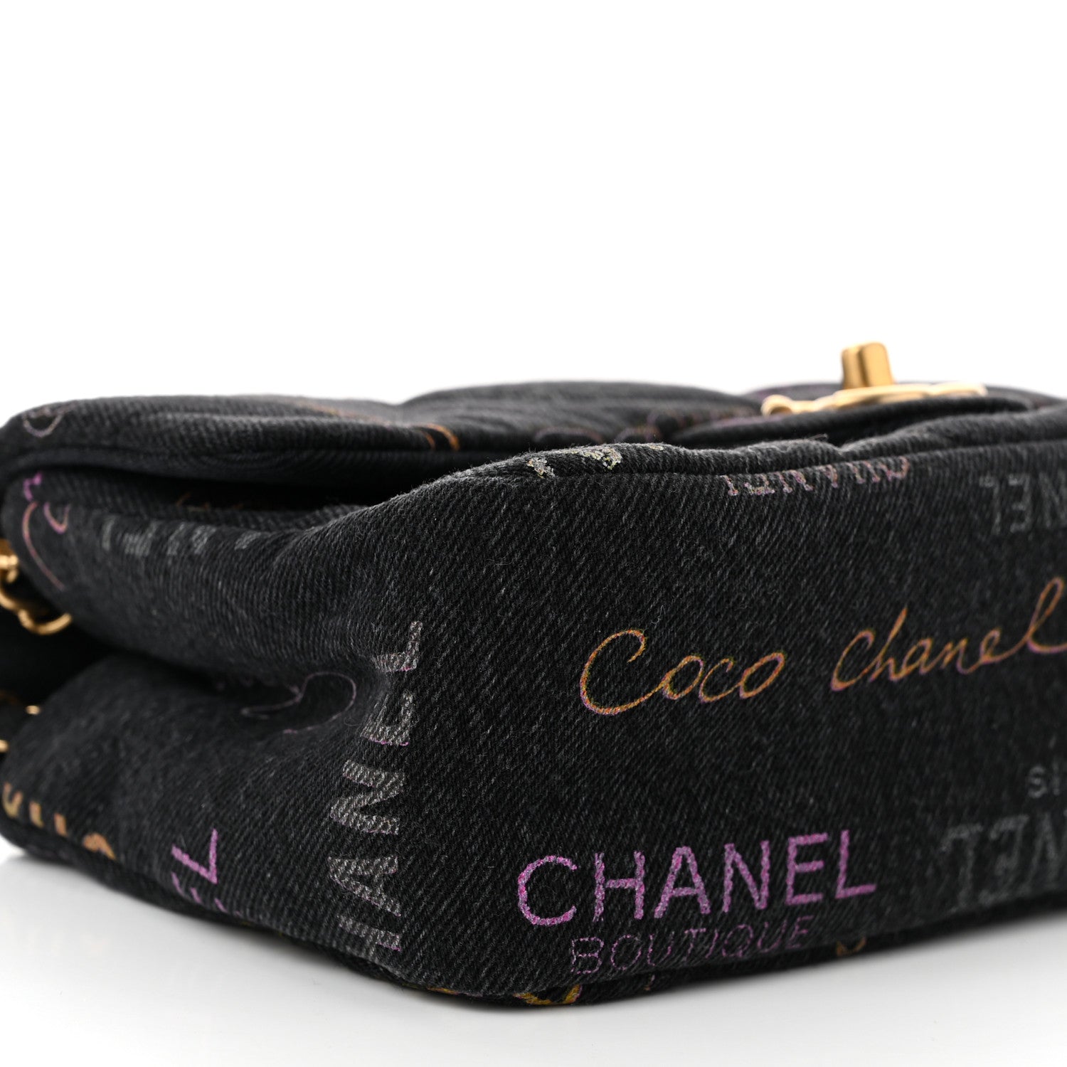 Chanel Denim Quilted Denim Mood Mini Rectangular Flap Black Multicolor 9 of 10