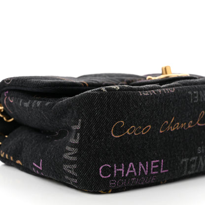 Chanel Denim Quilted Denim Mood Mini Rectangular Flap Black Multicolor 9 of 10