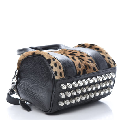 Alexander Wang Kangaroo Fur Mini Rockie Black Cheetah Rhodium Hardware 4 of 10