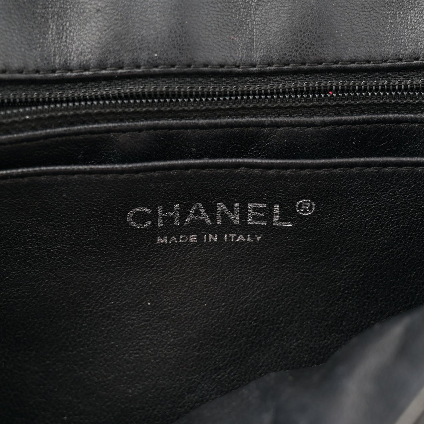 Patent Quilted Jumbo Single Flap Black