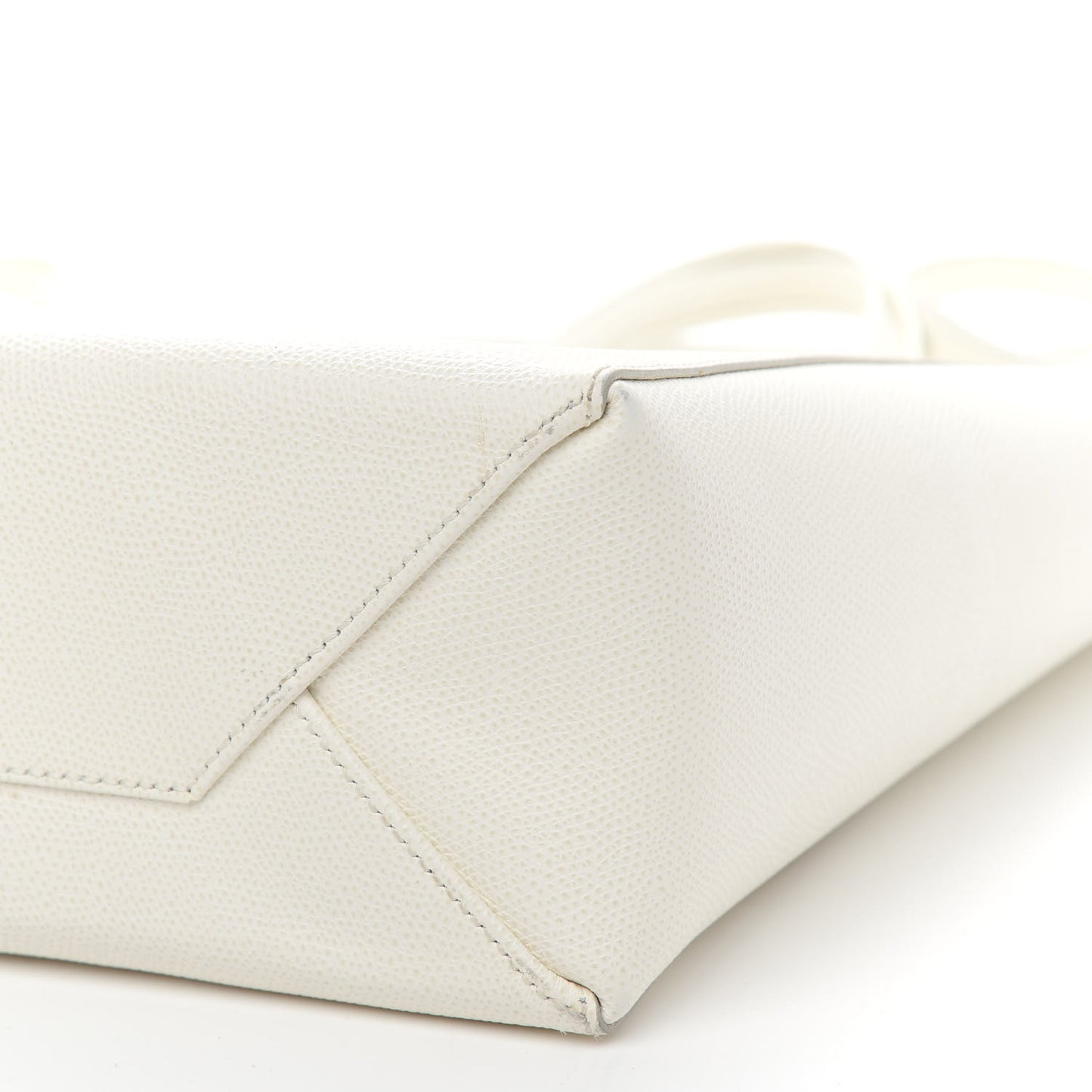 Grained Calfskin Small Vertical Cabas Cream