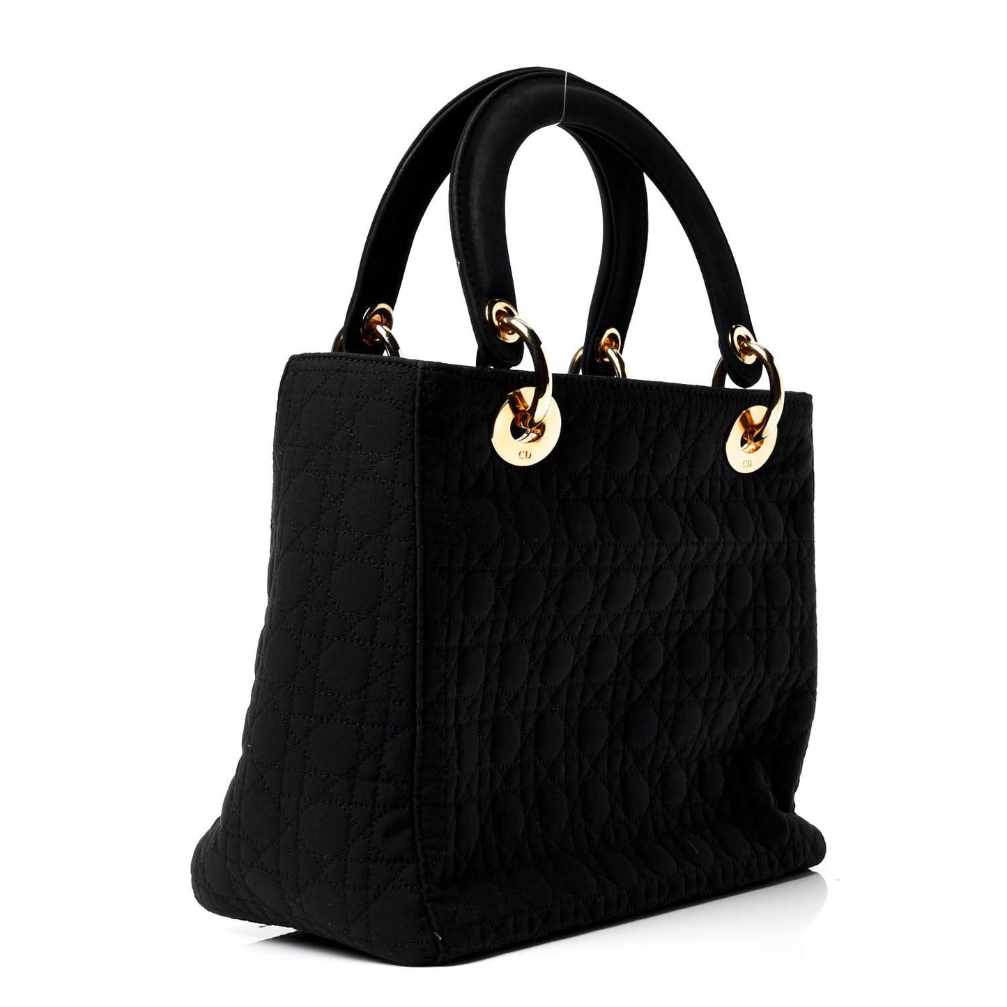 Nylon Cannage Medium Lady Dior Black