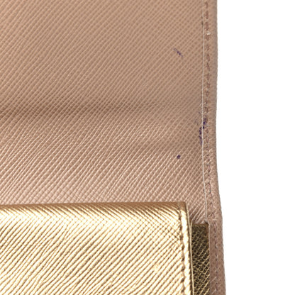 Prada Saffiano French Flap Compact Wallet Cammeo 8 of 11