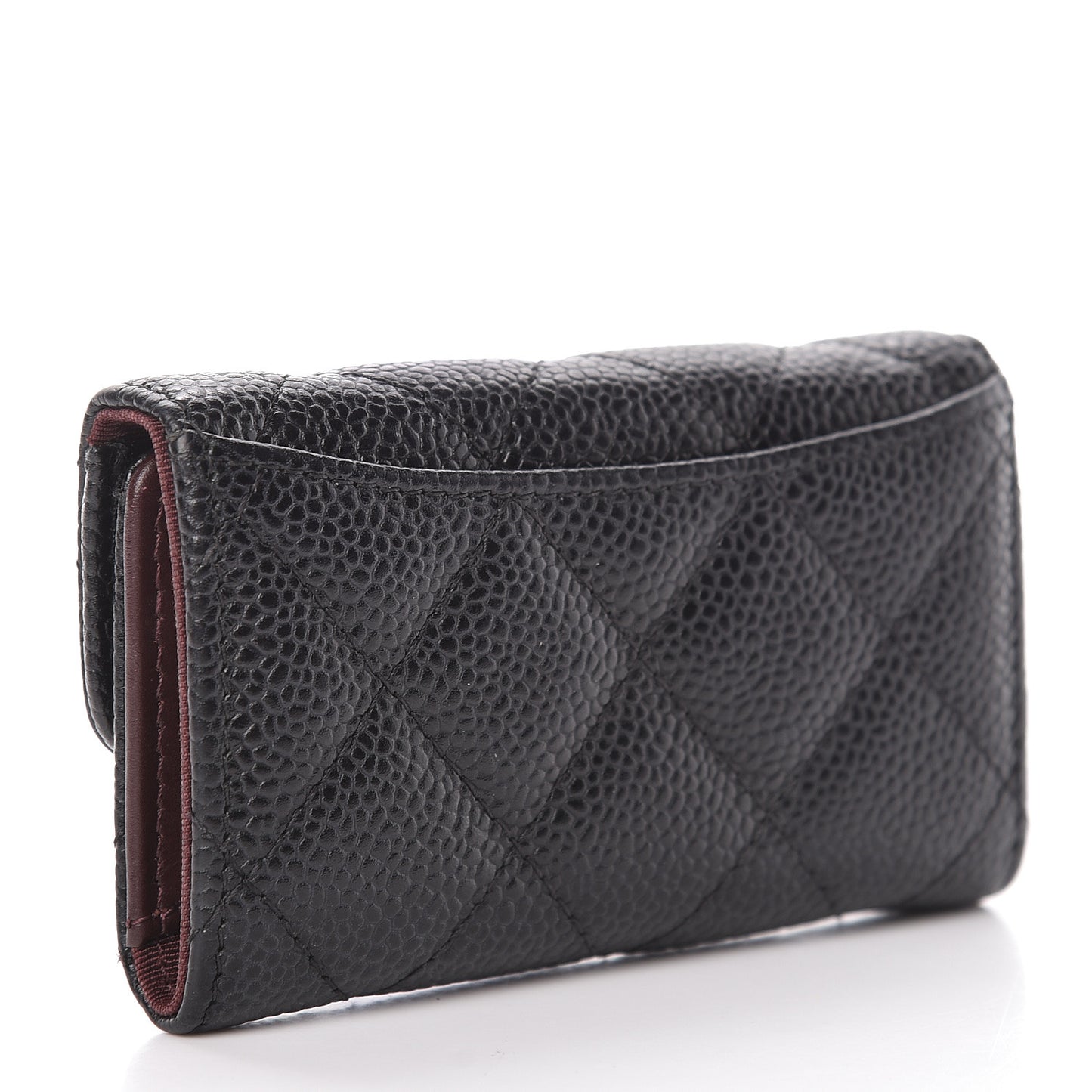 Caviar Quilted 6 Key Holder Black