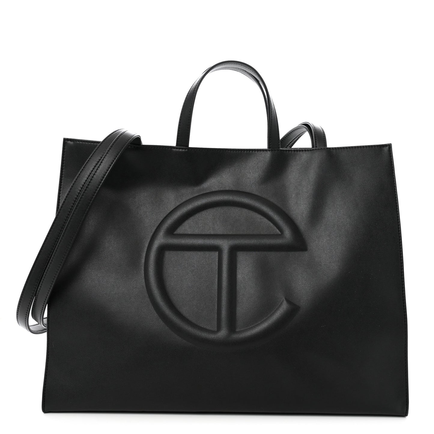 Vegan Leather Large Shopping Bag Black