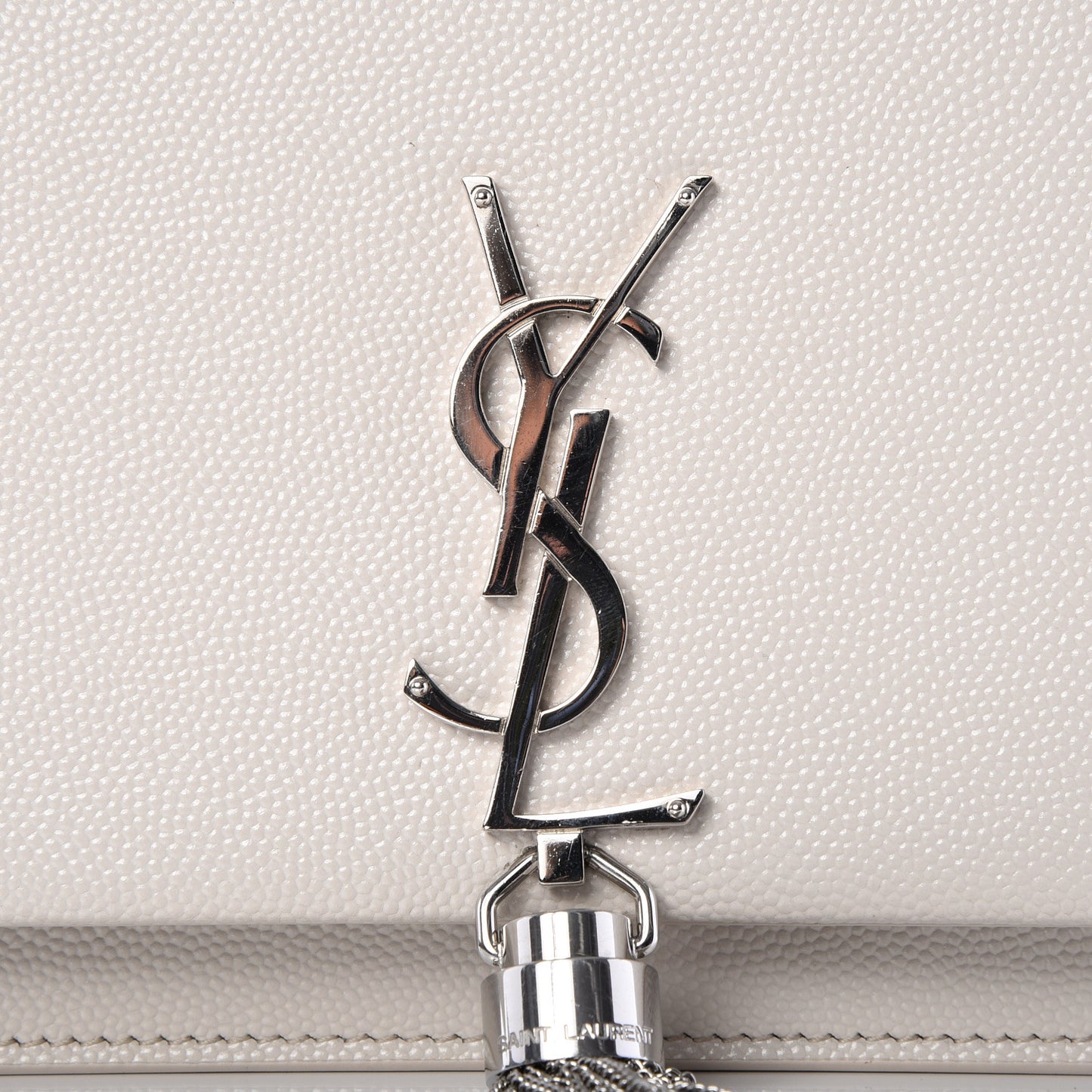 Grain De Poudre Classic Monogram Kate Tassel Chain Wallet White