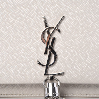 Saint Laurent Grain De Poudre Classic Monogram Kate Tassel Chain Wallet White 8 of 8