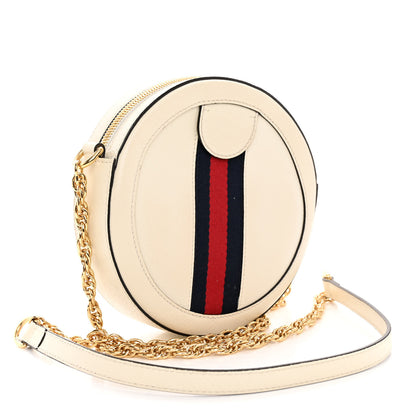 Gucci Textured Calfskin Web Mini Ophidia Round Shoulder Bag Mystic White 3 of 10