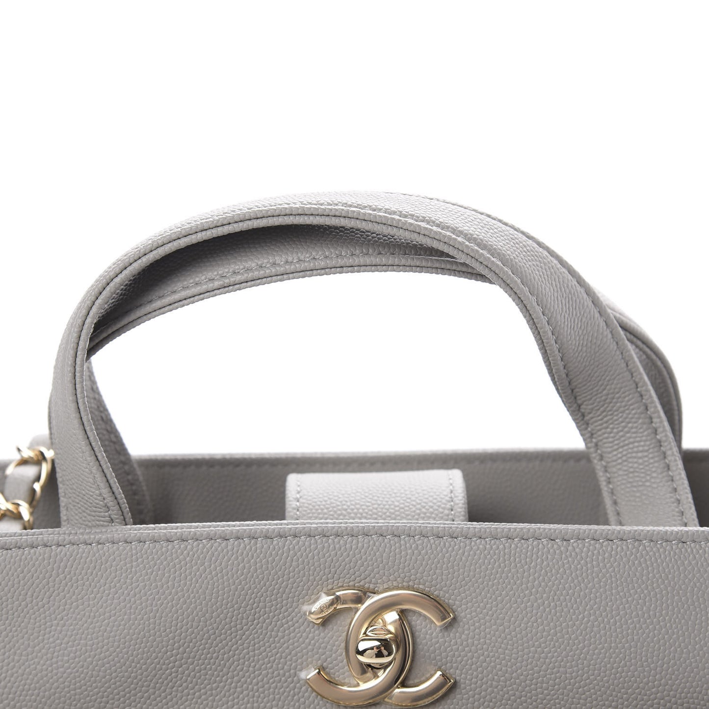 Caviar Quilted Small Business Affinity Shopping Bag Grey