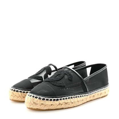 Chanel Mesh Grosgrain CC Espadrilles 37 Black 4 of 8