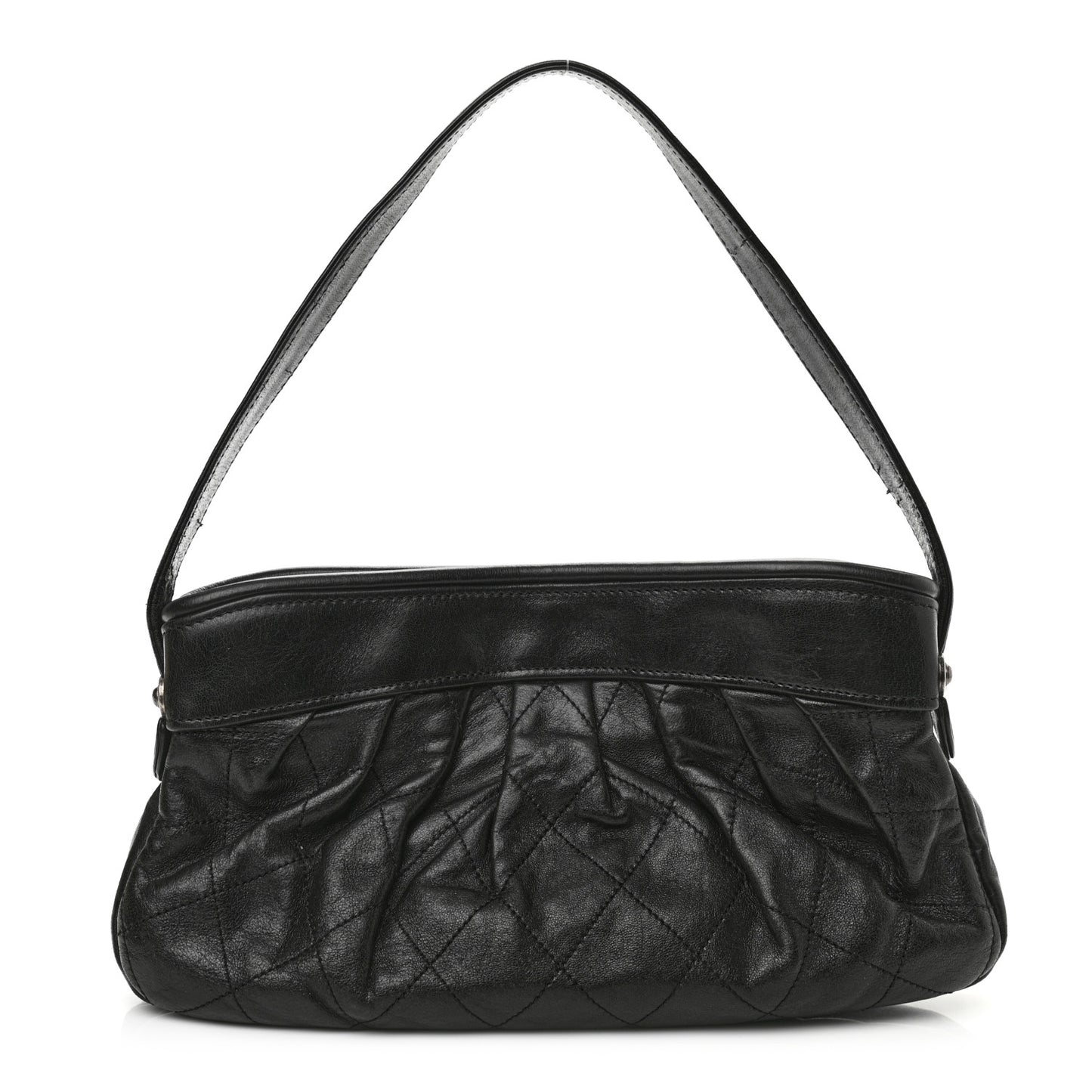 Calfskin Quilted Shoulder Bag Black