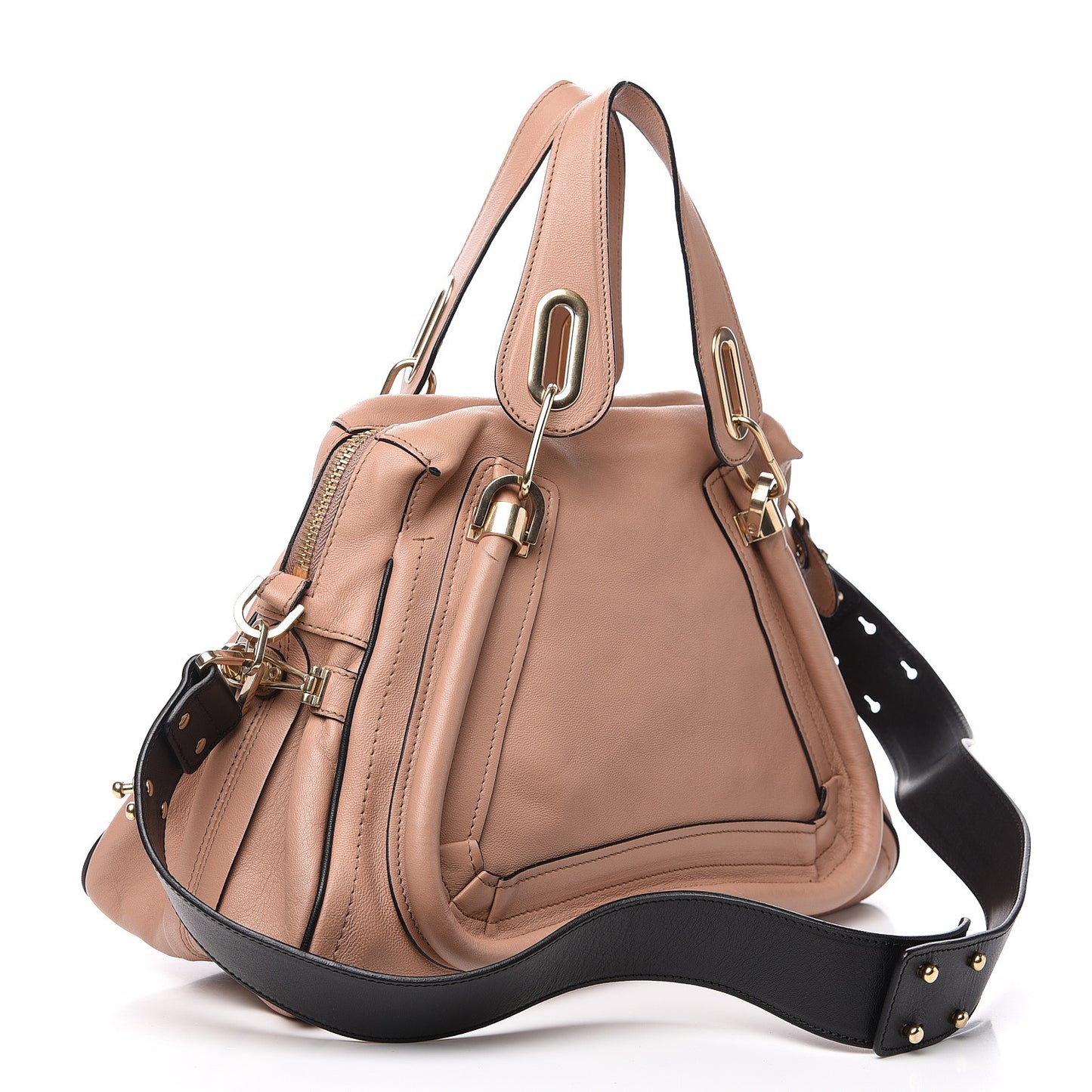 Calfskin Medium Military Paraty Nude Black