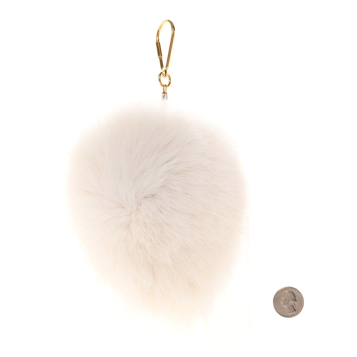 Louis Vuitton Fox Fur Fuzzy V Bag Charm White 2 of 6