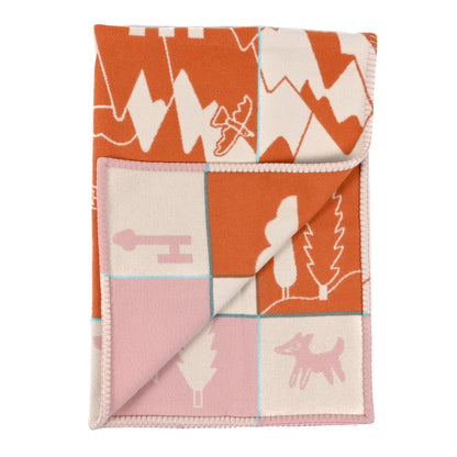 Hermes Wool Cashmere Avalon Epopee Blanket Mandarine Rose 2 of 3