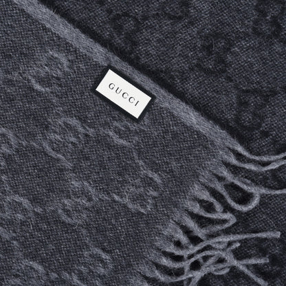 Gucci Wool Angora Monogram Web New Nikky Scarf Lead Dark Green 4 of 4