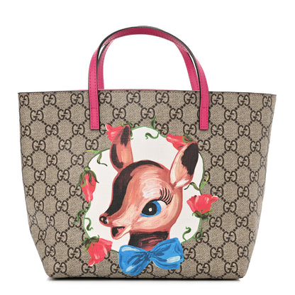 Gucci GG Supreme Monogram Childrens Deer Tote Pink 1 of 11