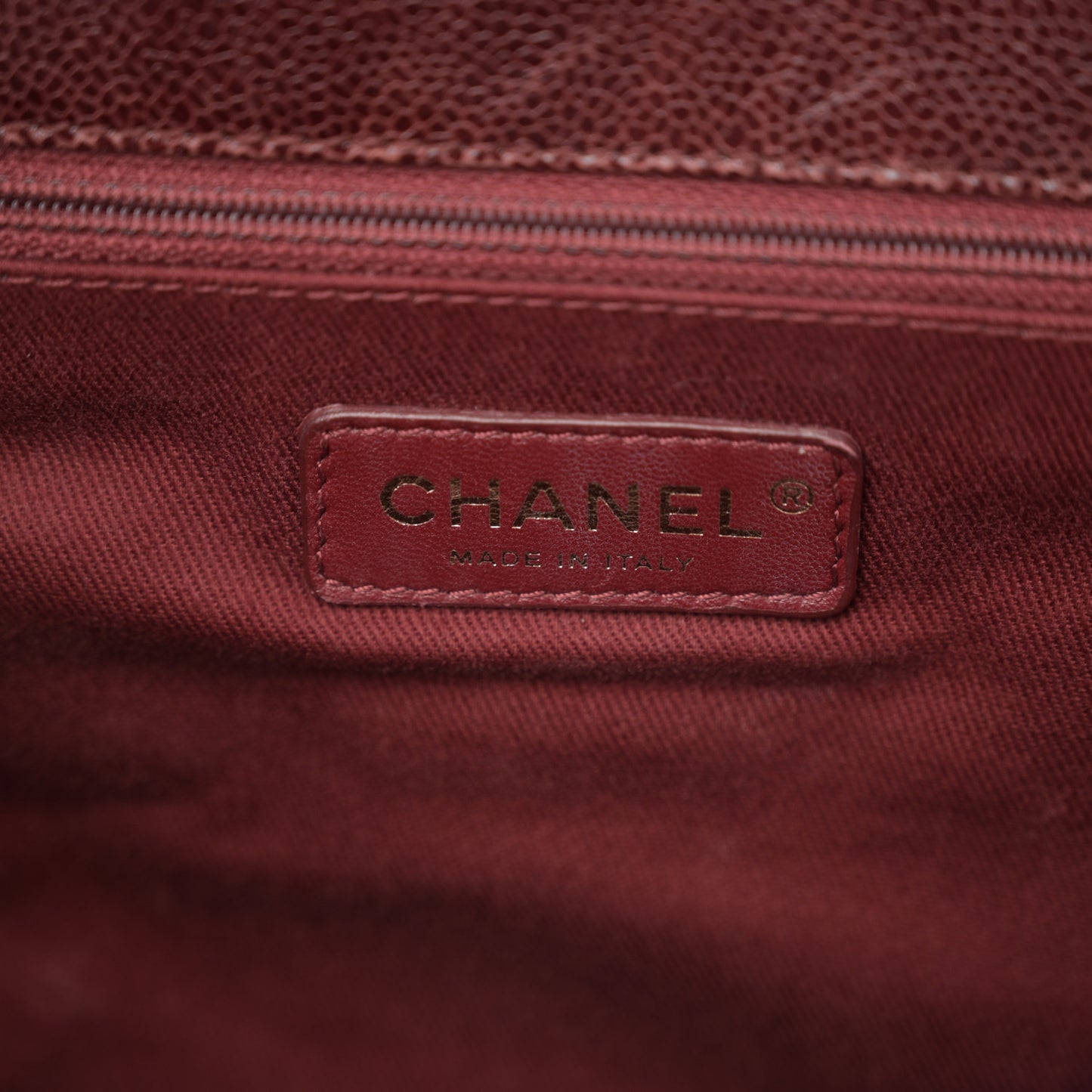 Glazed Caviar Quilted Small Shiva Tote Burgundy