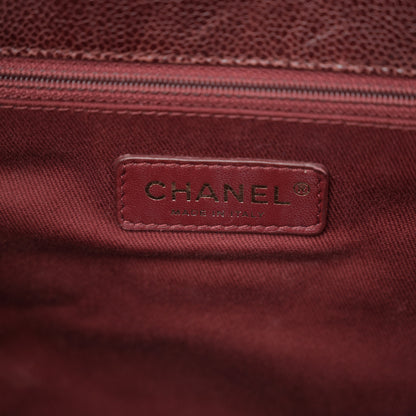Chanel Glazed Caviar Quilted Small Shiva Tote Burgundy 6 of 11
