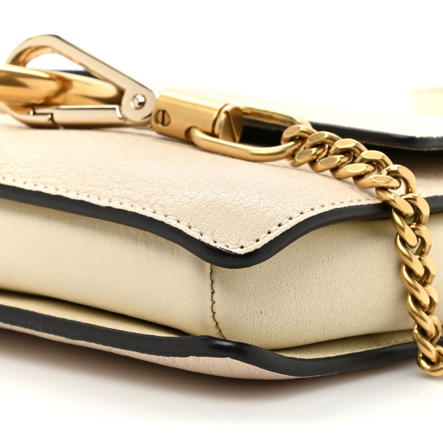 Goatskin Small Faye Shoulder Bag Off White
