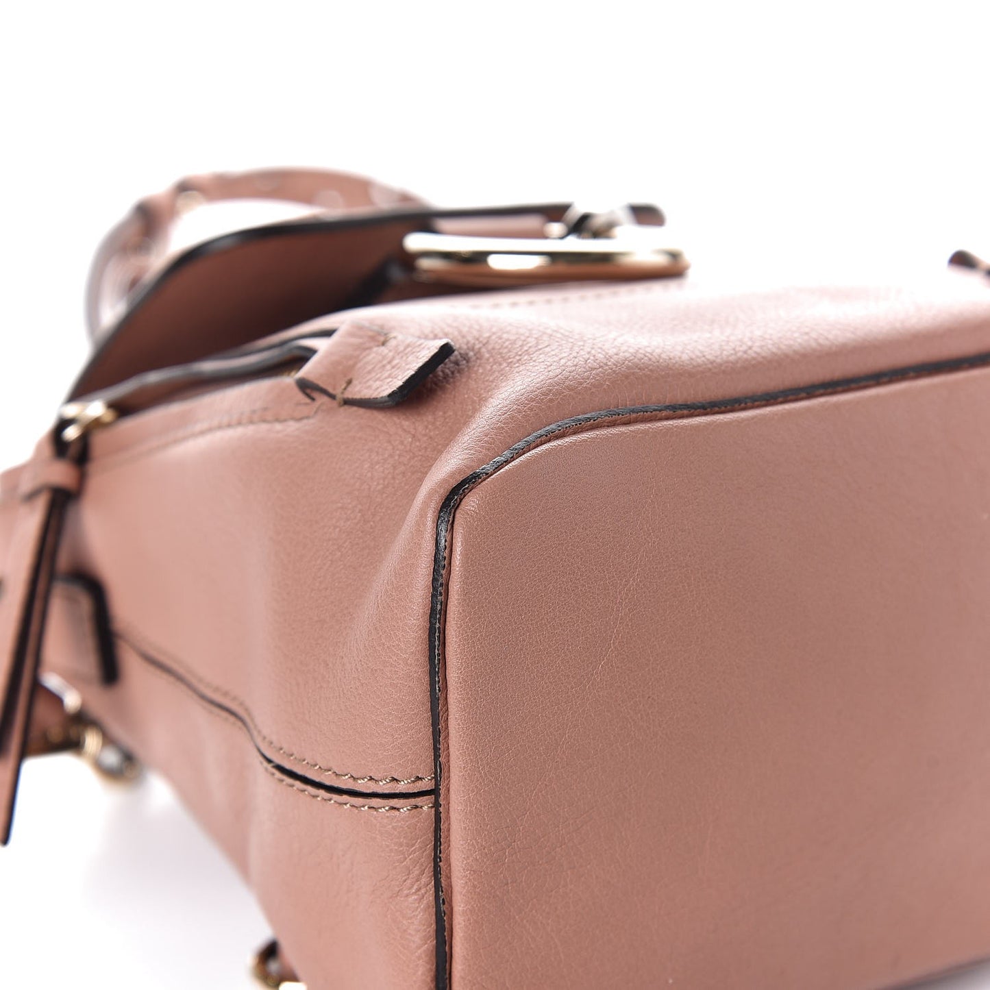Suede Calfskin Mini Faye Backpack Nougat