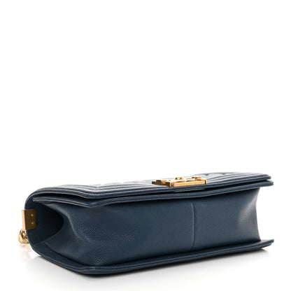 Chanel Caviar Quilted Medium Boy Flap Blue 4 of 12