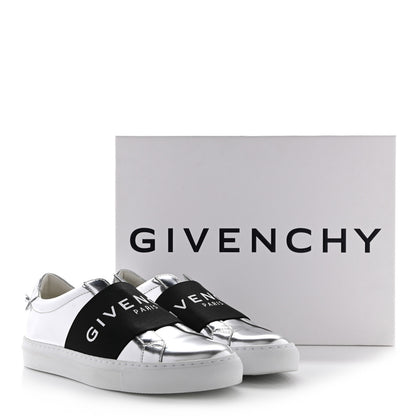 Givenchy Calfskin Band Logo Womens Urban Street Sneakers 36.5 Silvery 10 of 10