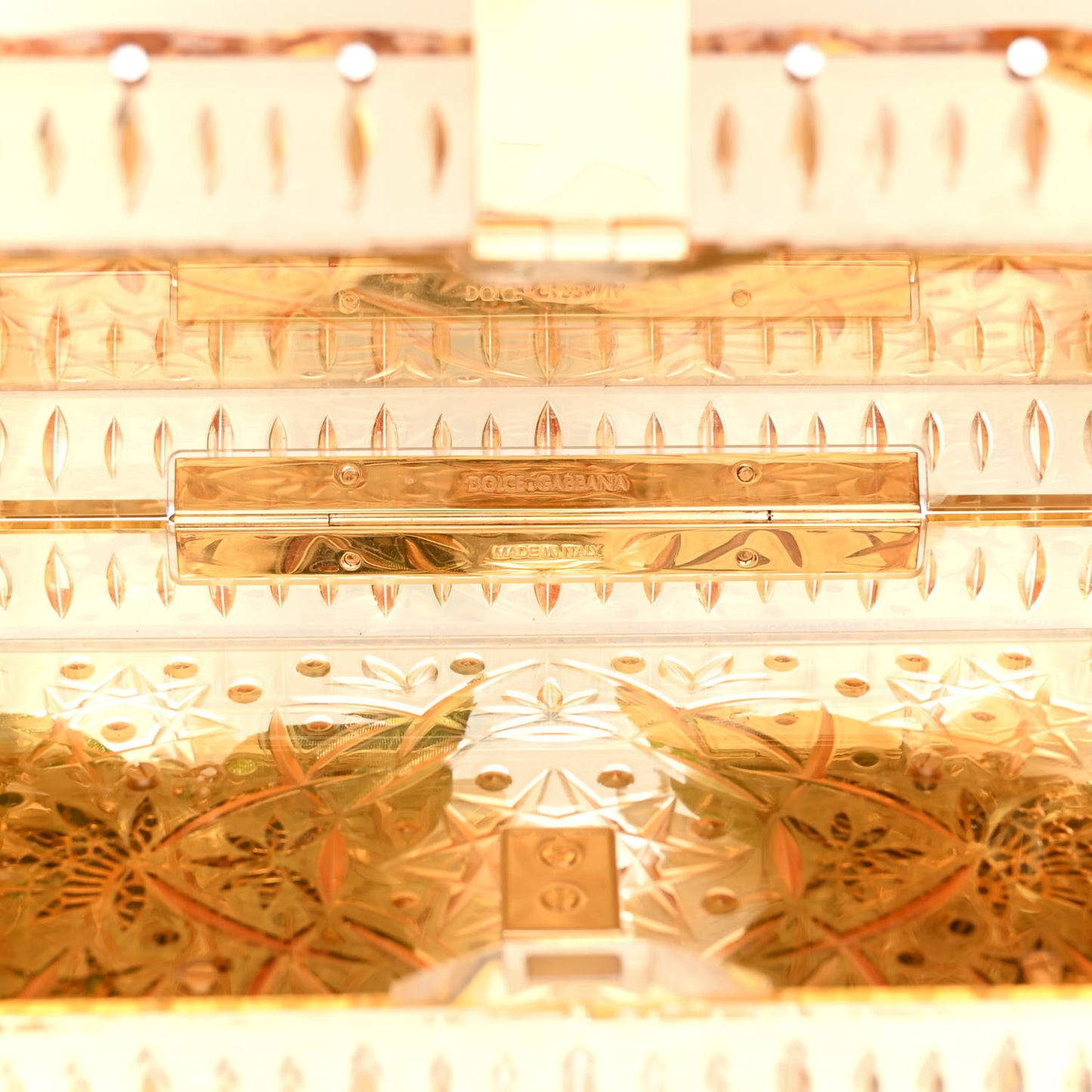 Metallic Plexiglass Crystal Embellished Shoulder Bag Gold