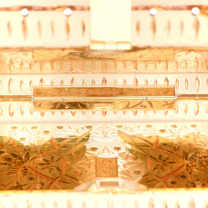 Dolce & Gabbana Metallic Plexiglass Crystal Embellished Shoulder Bag Gold 5 of 15