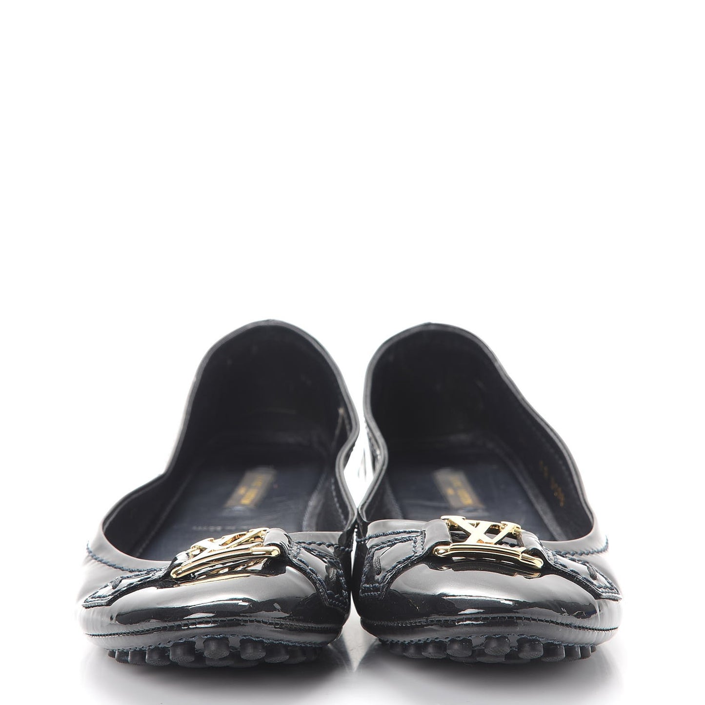 Patent Calf Oxford Ballerina Flats 36 Black