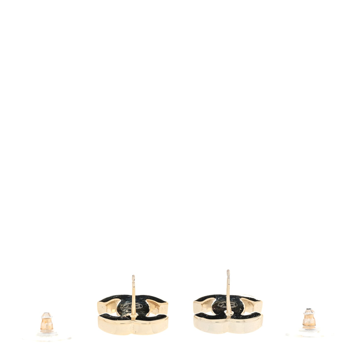 Metal CC Turnlock Earrings Gold
