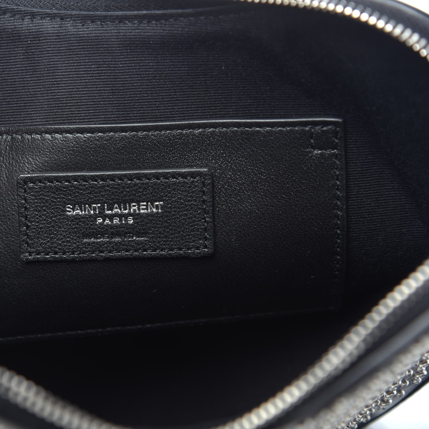 Saint Laurent Calfskin Studded Monogram Heart Shoulder Bag Black 6 of 9
