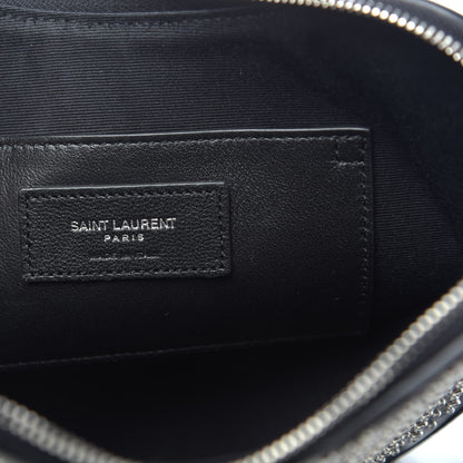 Saint Laurent Calfskin Studded Monogram Heart Shoulder Bag Black 6 of 9