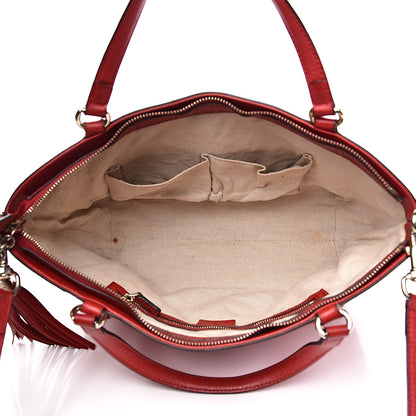 Gucci Pebbled Calfskin Small Soho Top Handle Bag Red 5 of 24