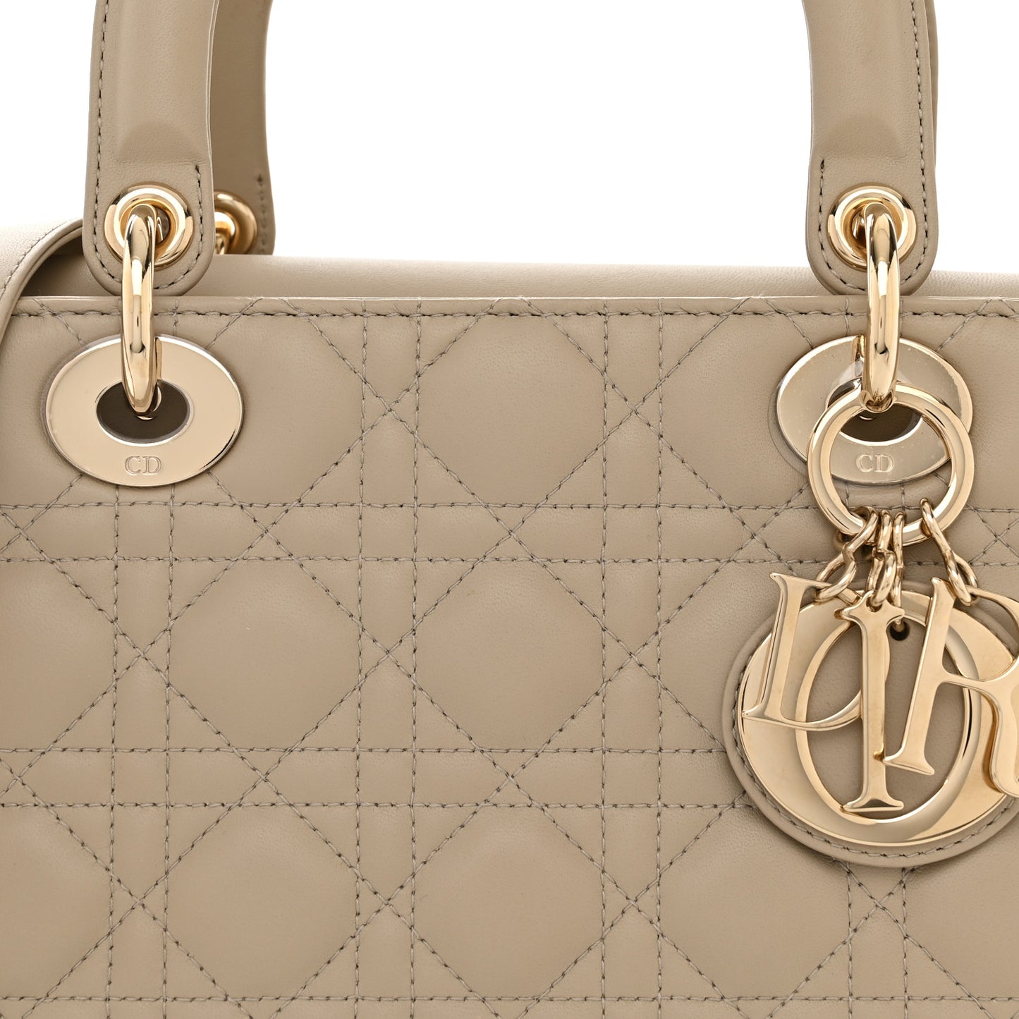 Lambskin Cannage Medium Lady Dior Beige