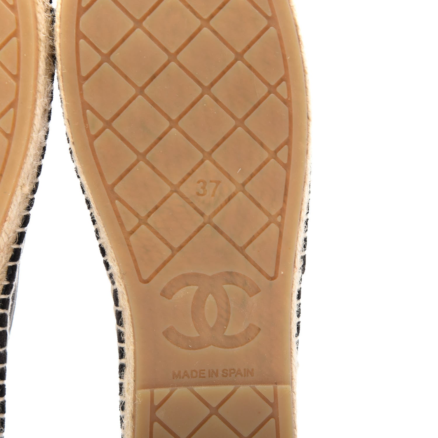 Chanel Velvet Logo Espadrilles 37 Black 6 of 10