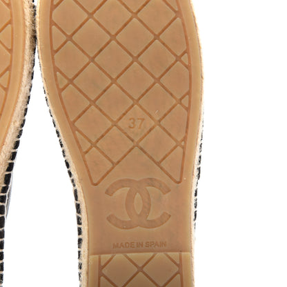 Chanel Velvet Logo Espadrilles 37 Black 6 of 10