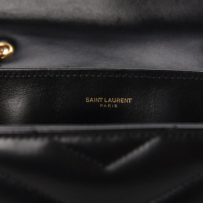 Saint Laurent Calfskin Y Quilted Monogram Small Loulou Chain Satchel Black 7 of 14
