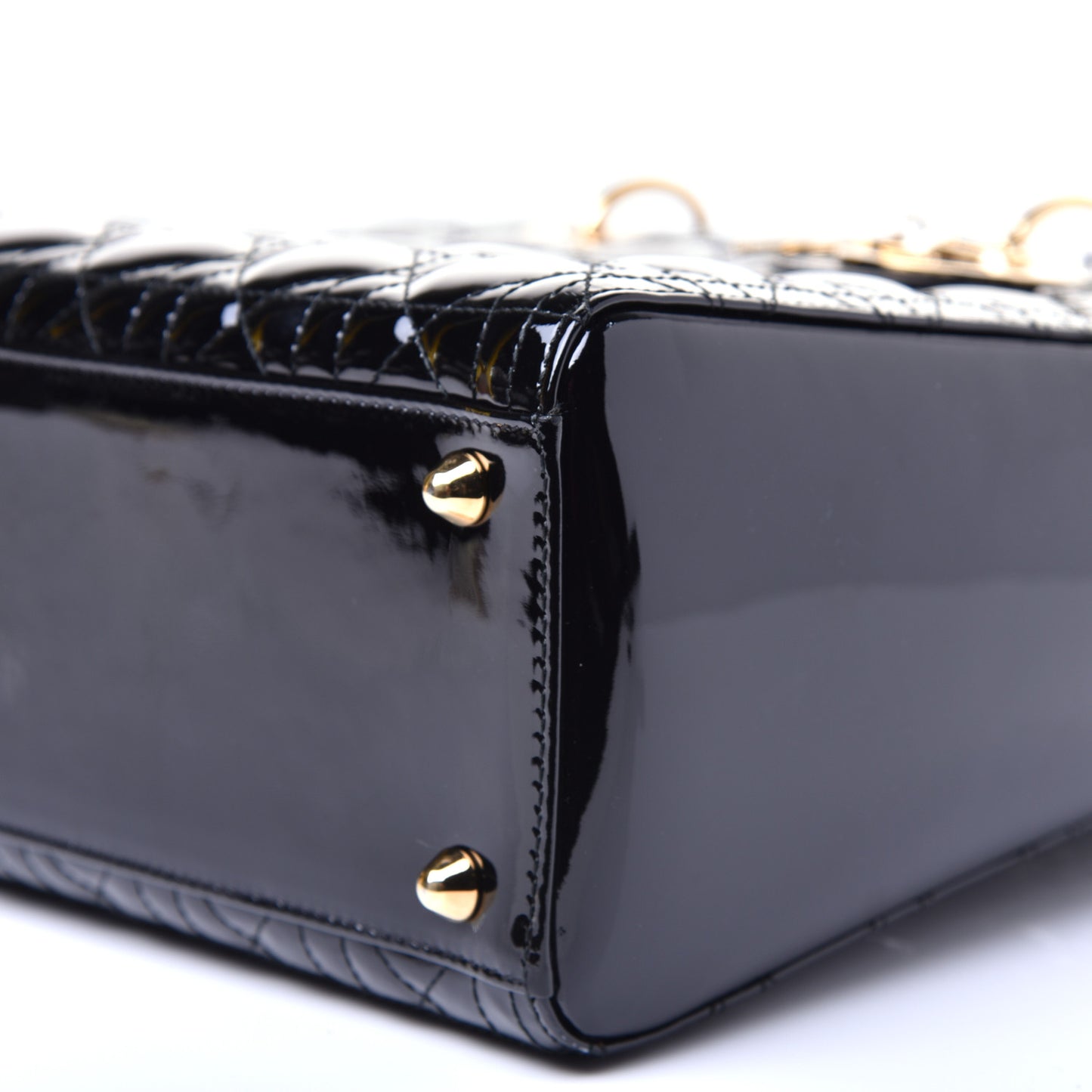 Patent Cannage Large Lady Dior Black