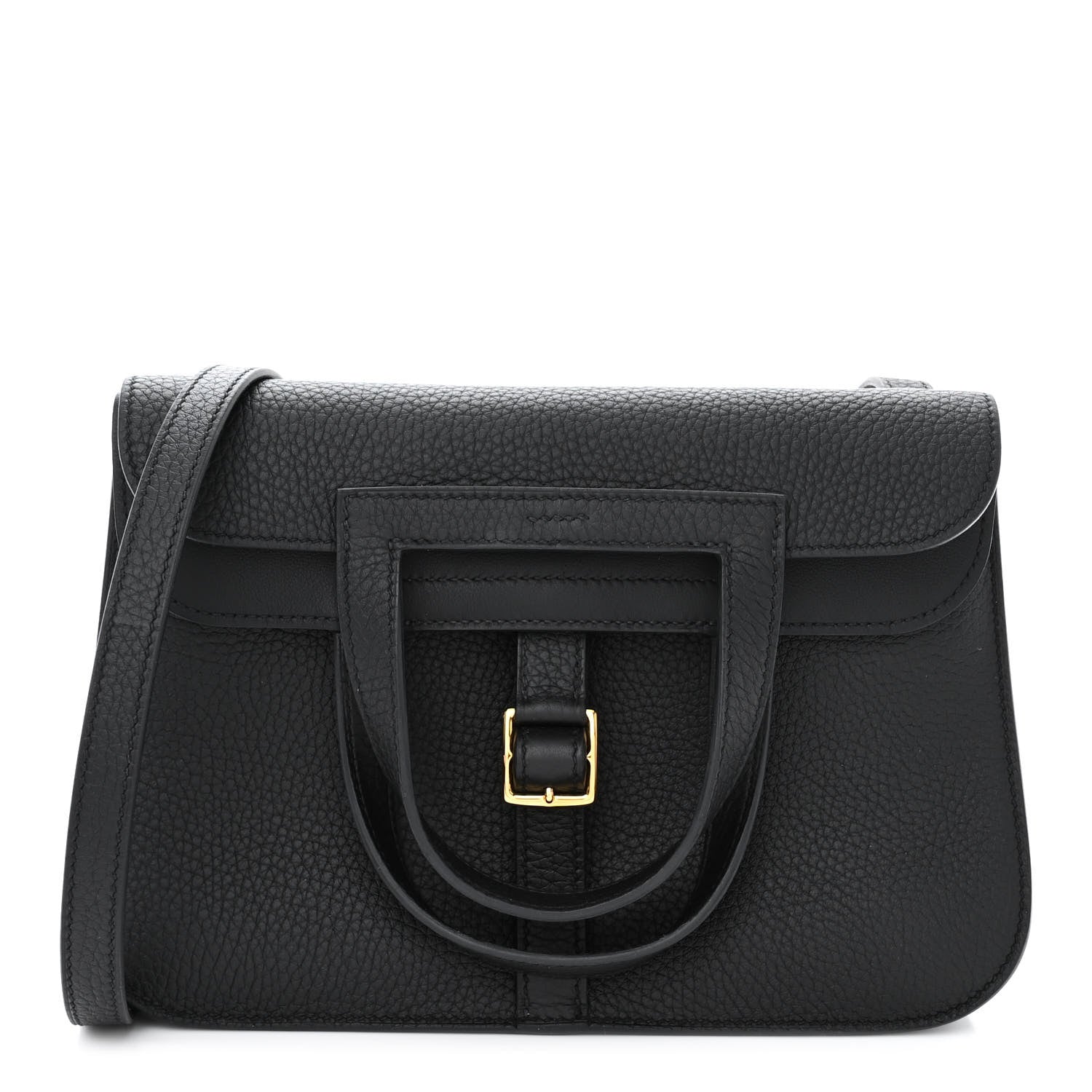 Hermes Taurillon Clemence Halzan 25 Black 1 of 10