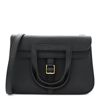 Hermes Taurillon Clemence Halzan 25 Black 1 of 10
