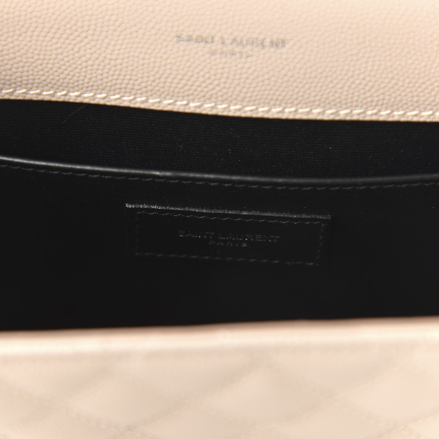 Saint Laurent Grain De Poudre Textured Mixed Matelasse Medium Triquilt Monogram Satchel Marble Pink 8 of 9