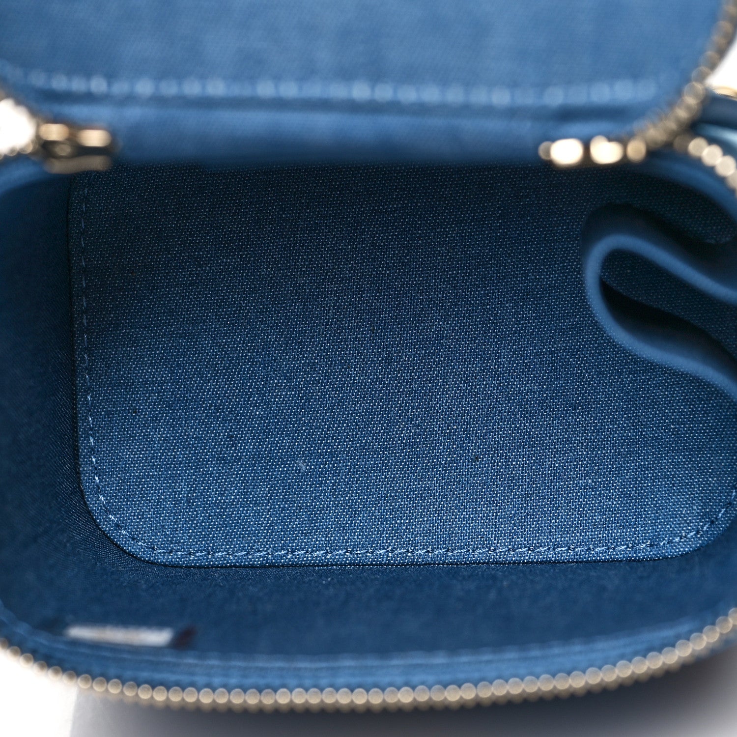 Chanel Denim Quilted Mini Pearl Crush Vanity Case With Chain 5 of 10
