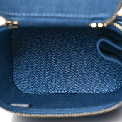 Chanel Denim Quilted Mini Pearl Crush Vanity Case With Chain 5 of 10