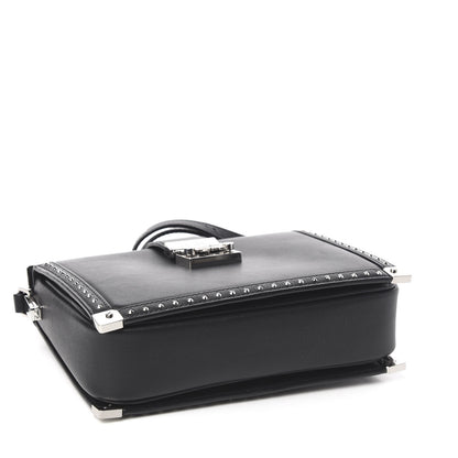 MCM Calfskin Studded Outline Shoulder Bag Black 4 of 9